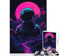 Puzzle per adolescenti da 1000 pezzi,Astronauta nello spazio,Lunar Voyager︰ Neon Dreams,giocattoli antistress,regalo di compleanno,giochi divertenti,attività divertenti a casa,dimensioni 38x26cm