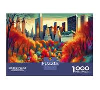 Puzzle Per Adolescenti Da 1000 Pezzi Autumn Cityscape with People Walking Puzzle Per Adolescenti Gioco Per Famiglie Sfida Difficile Regali Unici Per Compleanno E Natale 52x38cm/1000pcs