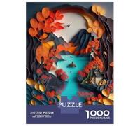 Puzzle Per Adolescenti Da 1000 Pezzi Autumn Paper Art Landscape Puzzle Per Adolescenti Giochi Rilassanti Corsa Di Velocità Manuale Per È Ideale Come Regalo 70x50cm/1000pcs