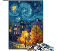 Puzzle per adolescenti da 1000 pezzi, autunno sotto il cielo notturno, giocattolo educativo intellettuale decomprimente, regalo di compleanno, regali (dimensioni 26x38cm)