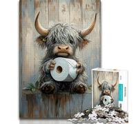 Puzzle per adolescenti da 1000 pezzi, Baby Yak che gioca con la carta igienica, giochi educativi, decorazione per la casa, regalo di compleanno, regali, arte murale 50x75cm