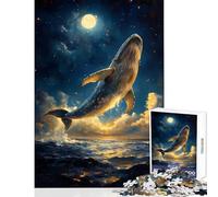 Puzzle per adolescenti da 1000 pezzi balena nel cielo notturno giocattoli antistress regali di compleanno giochi educativi collezione di artisti belle arti dimensioni 50x75cm