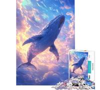 Puzzle per adolescenti da 1000 pezzi Balena nel cielo - Puzzle rompicapo gioco di velocità manuale aiuta ad allenare la mente (Dimensioni 38x26cm)