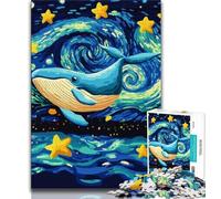 Puzzle per adolescenti da 1000 pezzi, balene nel cielo notturno, giocattoli, giochi educativi, decorazioni per la casa e regali unici, antistress, 75x50cm