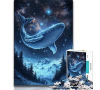 Puzzle per adolescenti da 1000 pezzi balene sotto il cielo stellato puzzle per adulti antistress sfida difficile regali di Babbo Natale segreto 75x50cm