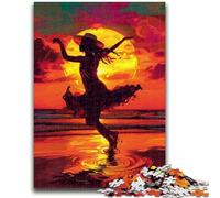 Puzzle per adolescenti da 1000 pezzi "Ballerina al tramonto", difficile da completare ma divertente e umoristico gioco educativo per compleanni, 50x75cm
