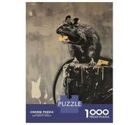 Puzzle Per Adolescenti Da 1000 Pezzi Banksy Graffiti Rat Cheese Puzzle Giochi Divertenti Regalo Di Compleanno Offerta Come Regali Per Tutta La Famiglia 70x50cm/1000pcs