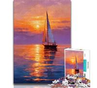 Puzzle per adolescenti da 1000 pezzi, barca a vela, dipinto a olio, giocattoli per l'intrattenimento della famiglia, ideale come regalo per tutta la famiglia (38x26cm)