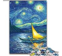 Puzzle per adolescenti da 1000 pezzi,barca a vela sotto il cielo notturno,giocattoli per l'intrattenimento in famiglia,ideali come regali per tutta la famiglia dai 14 anni in su (dimensioni 50x75cm)