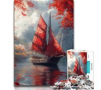 Puzzle per adolescenti da 1000 pezzi, barca antica giapponese, giochi educativi, decorazione per la casa, regalo di compleanno, regali, arte murale 50x75cm