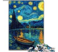 Puzzle per adolescenti da 1000 pezzi, barca con cielo stellato, allena il tuo cervello e le tue mani, regali di compleanno unici per bambini dai 14 anni in su dimensioni 50x75cm