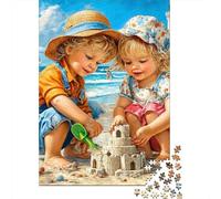 Puzzle Per Adolescenti Da 1000 Pezzi Beach Sandcastle Fun Puzzle Per Adulti Giochi Divertenti Sfida Difficile Regalo Di Compleanno, Regali, 38x26cm/1000pcs