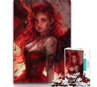 Puzzle per adolescenti da 1000 pezzi, bellissima donna demone con ali, aiuta il cervello a esercitare i giocattoli avvincenti per coltivare la pazienza, regalo per compleanni, 38x26cm