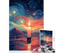 Puzzle per adolescenti da 1000 pezzi bellissimi giocattoli antistress con candele accese regali di compleanno gioco per famiglie lista dei desideri con Babbo Natale dimensioni 38x52cm