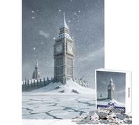 Puzzle per adolescenti da 1000 pezzi Big Ben e Parlamento post-apocalittici giocattolo educativo regalo per compleanni giochi divertenti con poster abbinato e foglio di quiz dimensioni 38x26cm
