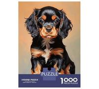 Puzzle Per Adolescenti Da 1000 Pezzi Black And Tan Cavalier King Charles Spaniel Puppy Puzzle Per Adulti Giochi Rilassanti Decorazione Perfetta Gioco Stimolante Regali 52x38cm/1000pcs