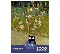 Puzzle Per Adolescenti Da 1000 Pezzi Black Cat Van Gogh Almond Tree Puzzle Per Adulti Giochi Divertenti Regali Per Donne Offerta Come Regali Per Tutta La Famiglia 52x38cm/1000pcs