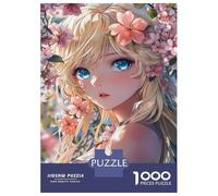Puzzle Per Adolescenti Da 1000 Pezzi Blonde Beauty in Blossoms Puzzle Per Adulti Giochi Rilassanti Decorazione Perfetta Gioco Stimolante Regali 38x26cm/1000pcs