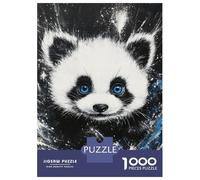 Puzzle Per Adolescenti Da 1000 Pezzi Blue-Eyed Panda Starry Puzzle Per Adolescenti Giocattolo Decorazione Da Parete Corsa Di Velocità Gioco Impegnativo Regali 52x38cm/1000pcs