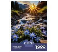 Puzzle Per Adolescenti Da 1000 Pezzi Blue Flowers in The Mountains Puzzle Per Adulti Gioco Per Famiglie Decorazione Murale Regali Unici Per Compleanno E Natale 70x50cm/1000pcs