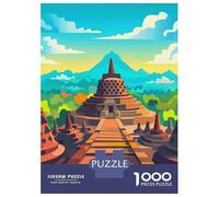 Puzzle Per Adolescenti Da 1000 Pezzi Borobudur Temple Poster Puzzle Giocattolo Decorazione Da Parete Migliora La Memoria Regali Per Amici E Familiari 70x50cm/1000pcs