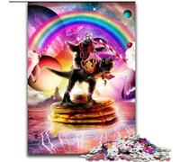 Puzzle per adolescenti da 1000 pezzi, bradipo che cavalca un dinosauro, giocattoli educativi, giochi antistress, interazione genitore-figlio (dimensioni 26x38cm)