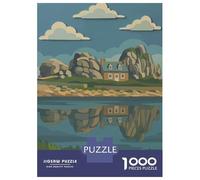 Puzzle Per Adolescenti Da 1000 Pezzi Bretagne Coastal House Reflection Puzzle Per Adulti Giochi Rilassanti Vacanza A Casa Passatempo Difficile Da Completare 52x38cm/1000pcs
