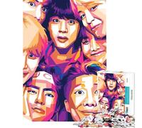 Puzzle per adolescenti da 1000 pezzi BTS WPAP Aiuta a sviluppare la mente Esercizio per il divertimento in famiglia Giocattolo fai da te per ragazzi dai 14 anni in su (38x52cm)