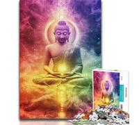 Puzzle per adolescenti da 1000 pezzi, Buddha arcobaleno, aiuta il cervello a esercitare i giocattoli avvincenti per coltivare la pazienza, regalo per compleanni, 38x26cm