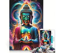 Puzzle per adolescenti da 1000 pezzi Buddha Cuore Amore, giocattolo fai da te, taglio di precisione, con pezzi di forma casuale completamente ad incastro 38x52cm