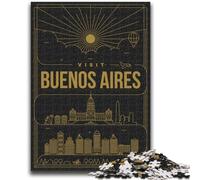 Puzzle per adolescenti da 1000 pezzi Buenos Aires California, difficili e stimolanti, con poster abbinato e foglio di quiz per età 14 anni (dimensioni 50x70cm)