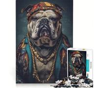Puzzle per adolescenti da 1000 pezzi Bulldog El Jefe, giocattolo fai da te, taglio di precisione, con pezzi di forma casuale completamente ad incastro 38x26cm