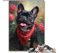 Puzzle per adolescenti da 1000 pezzi, bulldog francese felice, giocattolo educativo intellettuale decomprimente, decorazione perfetta (dimensioni 50x75cm)