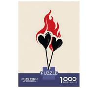 Puzzle Per Adolescenti Da 1000 Pezzi Burning Hearts Illustration Puzzle Per Adulti Giochi Rilassanti Vacanza A Casa Passatempo Difficile Da Completare 38x26cm/1000pcs