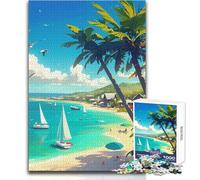 Puzzle per adolescenti da 1000 pezzi, calma costiera, goditi ore di relax, taglio netto, durevole, giocattolo artigianale, dimensioni 50x75cm