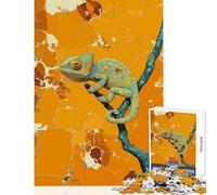 Puzzle per adolescenti da 1000 pezzi camaleonte su ramo decorazioni per la casa giocattoli regali di Babbo Natale segreto giochi per famiglie aiuta il cervello ad allenarsi dimensioni 38x52cm