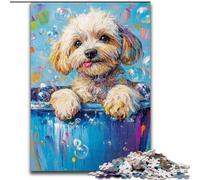 Puzzle per adolescenti da 1000 pezzi, cane felice, aiuta il cervello a esercitare i giocattoli avvincenti per coltivare la pazienza e migliorare la memoria (dimensioni 26x38cm)