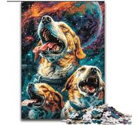 Puzzle per adolescenti da 1000 pezzi, cani nello spazio, educativo e didattico, ideale come regalo per tutta la famiglia (dimensioni 26x38cm)