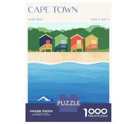 Puzzle Per Adolescenti Da 1000 Pezzi Cape Town Beach Huts Illustration Puzzle Per Adolescenti Gioco Per Famiglie Sfida Difficile Regali Unici Per Compleanno E Natale 52x38cm/1000pcs