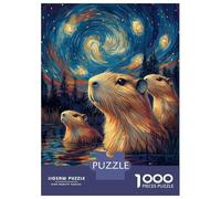 Puzzle Per Adolescenti Da 1000 Pezzi Capybara Under Starry Night Puzzle Per Adulti Giocattoli Fai Da Te Analisi E Logica Divertimento Attività A Casa, 38x26cm/1000pcs