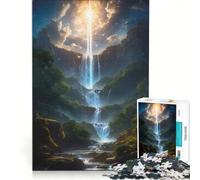 Puzzle per adolescenti da 1000 pezzi cascata di luce divina gioco impossibile divertente antistress ideale come regalo 50x75cm