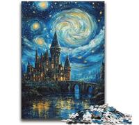 Puzzle per adolescenti da 1000 pezzi, Castello sotto le stelle, gioco stimolante e gioco educativo per famiglie, per compleanni e Natale, 26x38cm