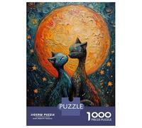 Puzzle Per Adolescenti Da 1000 Pezzi Cat Love Under The Moon Puzzle Per Adulti Giocattolo Decorazione Da Parete Migliora La Memoria Gioco Stimolante Regali 52x38cm/1000pcs