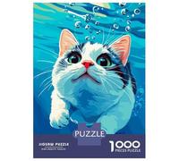 Puzzle Per Adolescenti Da 1000 Pezzi Cat Swimming Underwater Puzzle Per Adolescenti Giochi Rilassanti Regali Per Donne Regali Per Amici E Familiari 38x26cm/1000pcs