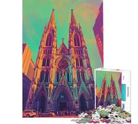 Puzzle per adolescenti da 1000 pezzi Cattedrale di San Patrizio di New York gioco rompicapo per adulti regalo per donne attività divertenti da fare a casa (dimensioni 38x52cm)