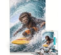 Puzzle per adolescenti da 1000 pezzi "Caught in The Perfect Wave", giocattolo fai-da-te, taglio di precisione, con pezzi di forma casuale completamente ad incastro 38x26cm