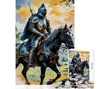 Puzzle per adolescenti da 1000 pezzi,cavaliere medievale a cavallo,giocattolo,decorazione da parete,opera d'arte,regalo,giochi educativi,aiuta il cervello,esercizio,dimensioni 50x75cm