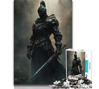 Puzzle per adolescenti da 1000 pezzi, cavaliere medievale, giocattoli per l'intrattenimento in famiglia con poster abbinato e foglio di quiz (38x26cm)