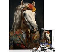 Puzzle per adolescenti da 1000 pezzi cavallo in abito boho giocattoli per la decorazione della casa regali di Babbo Natale segreto giochi per famiglie aiuta il cervello ad allenarsi dimensioni 38x26cm