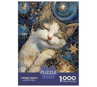 Puzzle Per Adolescenti Da 1000 Pezzi Celestial Cat Wall Art Print Puzzle Per Adulti Giochi Rilassanti Decorazione Perfetta Ottimo Regalo Per I Giocatori 38x26cm/1000pcs